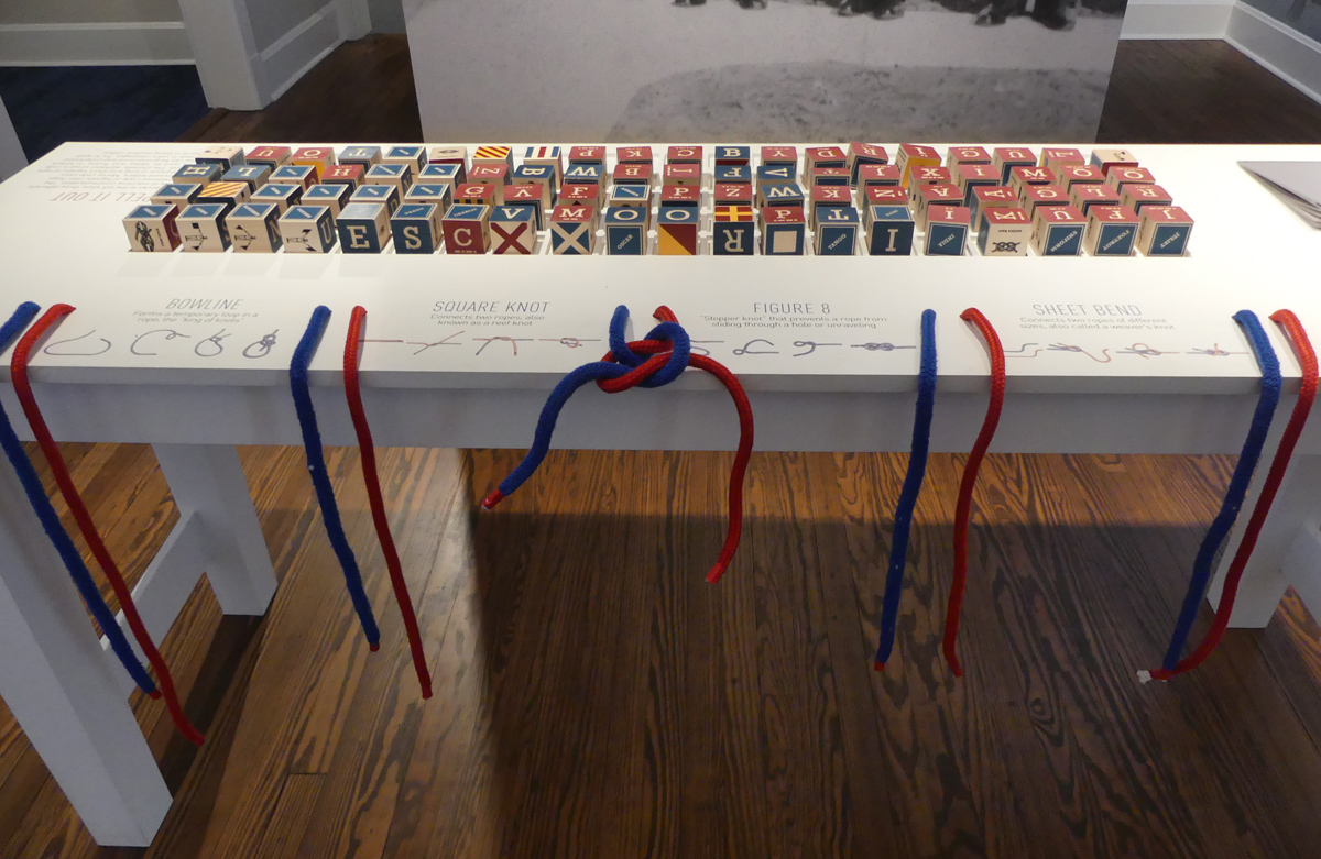 Knot tying and signal flag exhibit. Photo Kathleen Walls