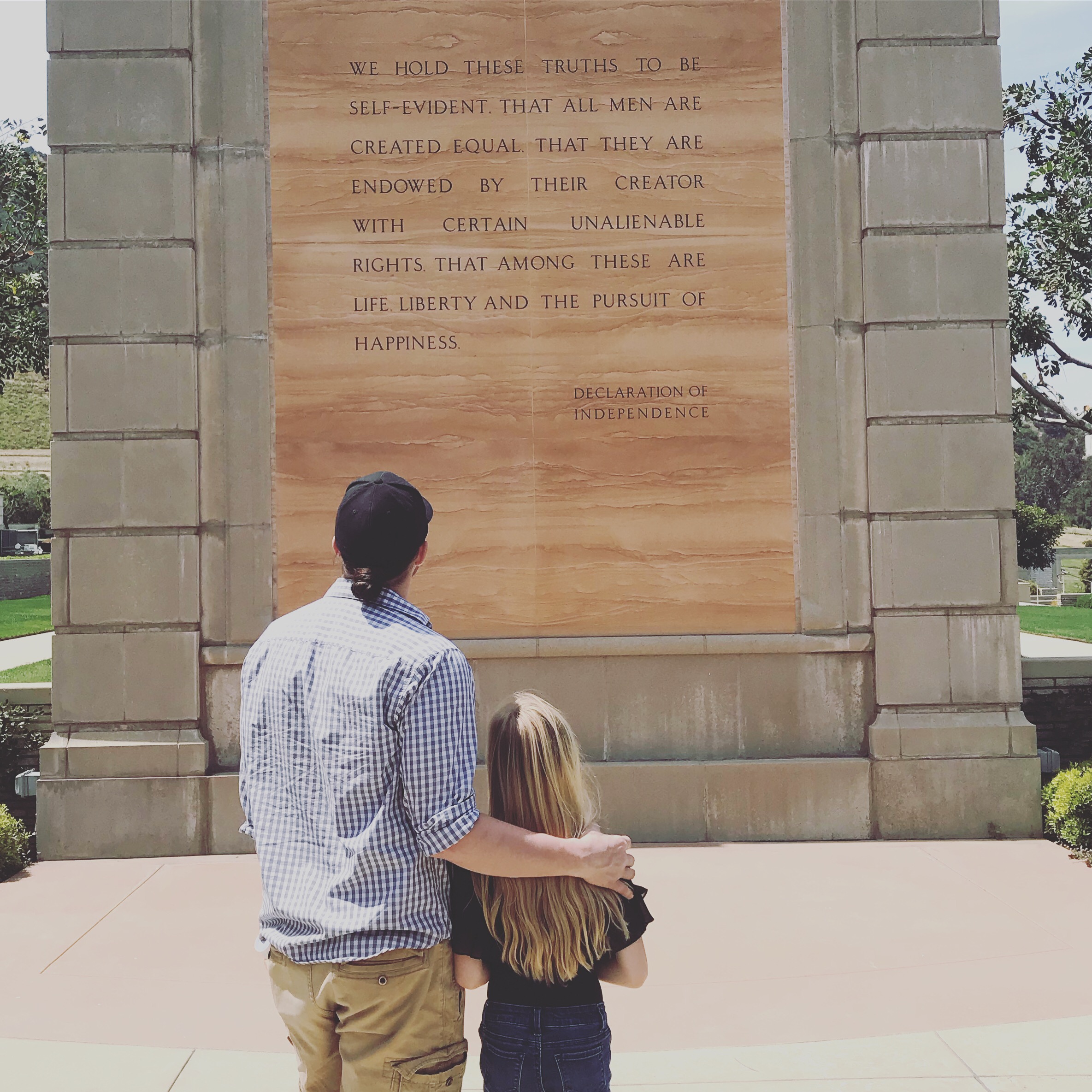 Tousey family at the Declaration of Independence Monument. Photo: Jen Tousey