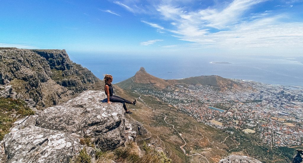 Table Mountain hike with Lion's Head in background. Photo: Kellie Paxian